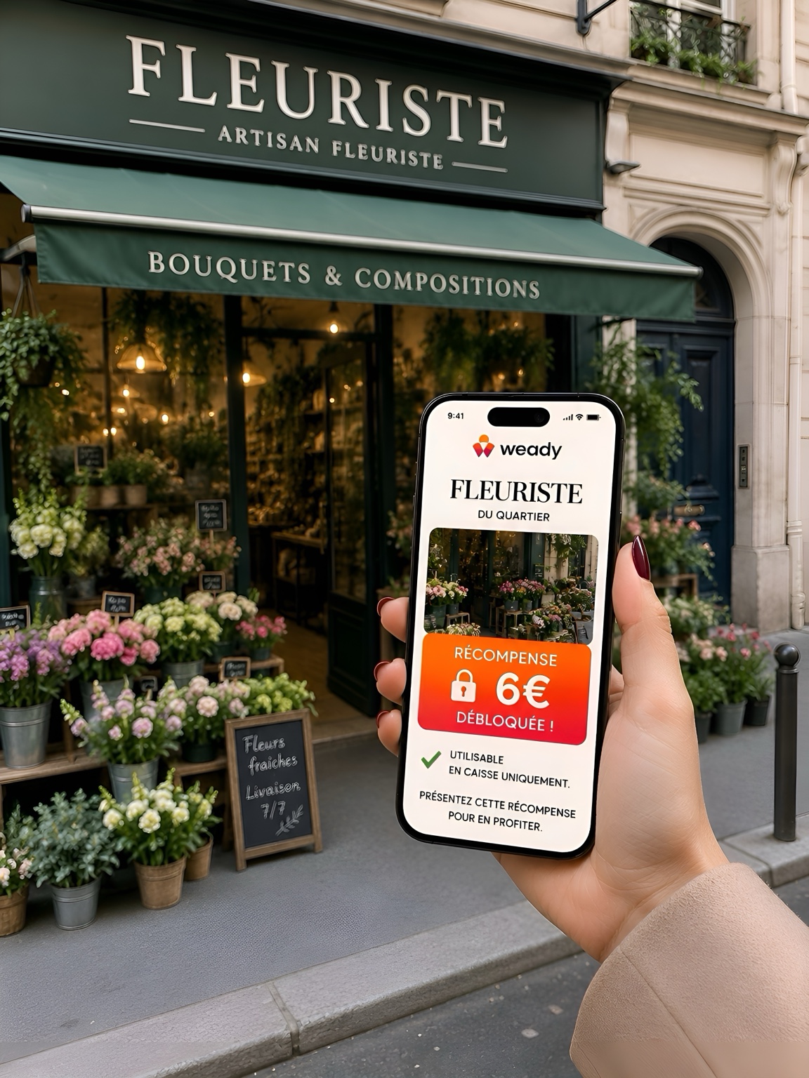 Récompense Weady chez un fleuriste