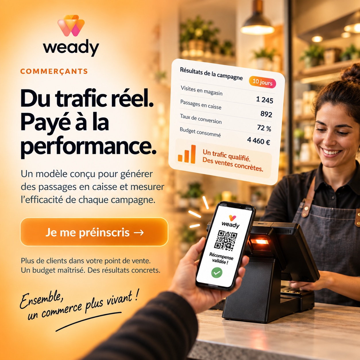 Weady commerçants — trafic réel payé à la performance